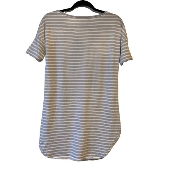 Victoria's Secret Night Gown Shirt Top White‎ Pink Horizontal Stripe Women XS - Picture 3 of 6